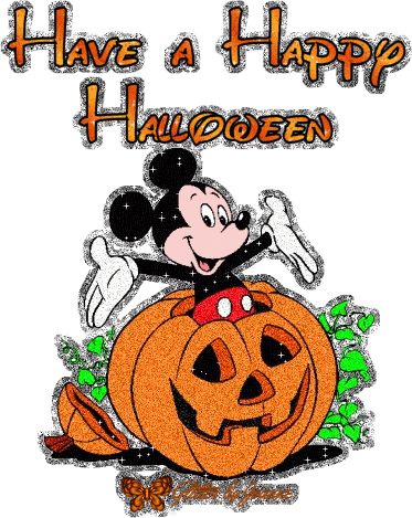 Brokatowa Myszka Miki w dyni szczęśliwego Halloween
